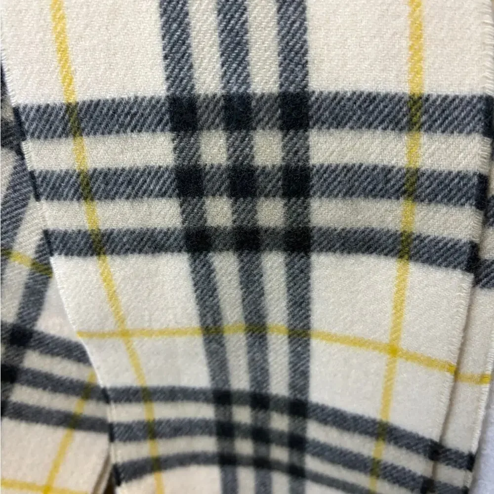 Burberry Yellow and Green Plaid cashmere scarf NWT